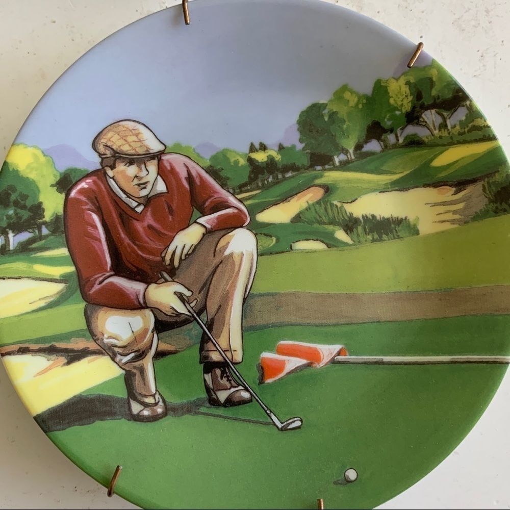 4 Philippe Deshoulieres Limoges golfer plates - Picture 4 of 6